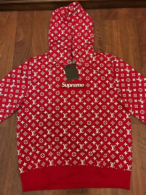 supreme louis vuitton box logo hoodie black